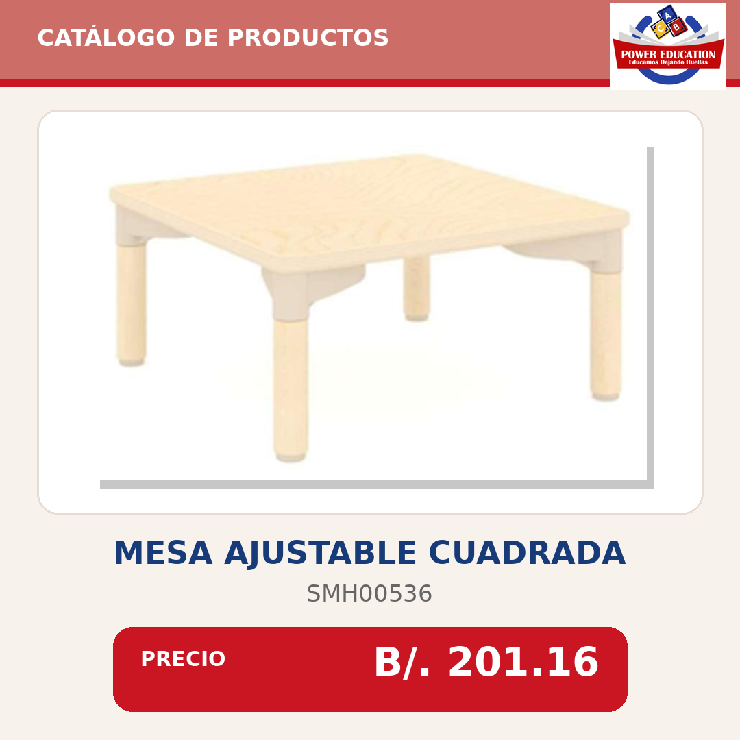Mesa ajustable cuadrada SMH00536