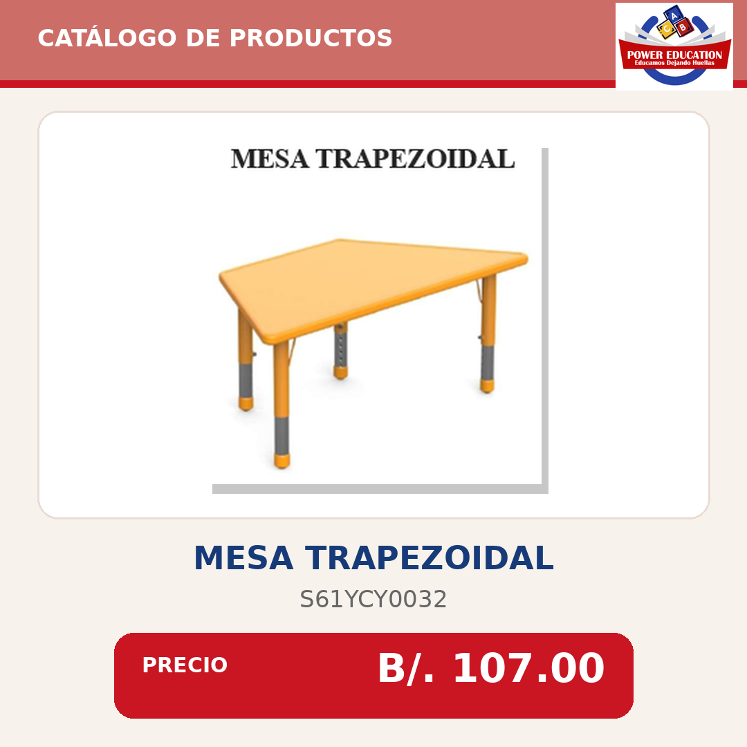 Mesa trapezoidal S61YCY0032