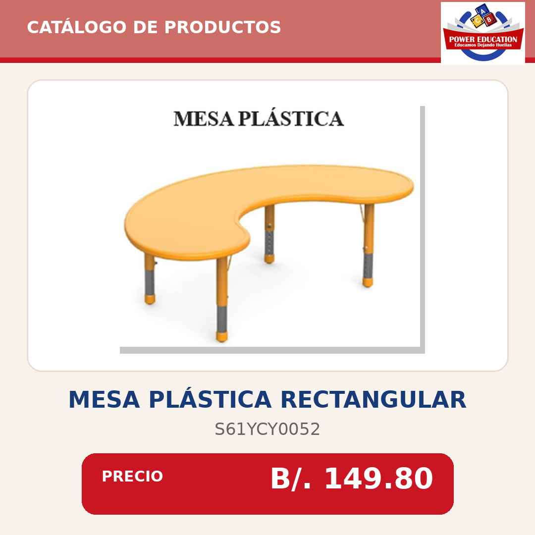 Mesa plástica rectangular S61YCY0052