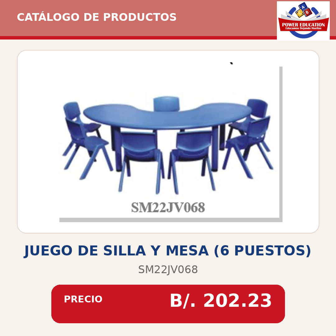 Juego de silla y mesa (6 puestos) SM22JV068