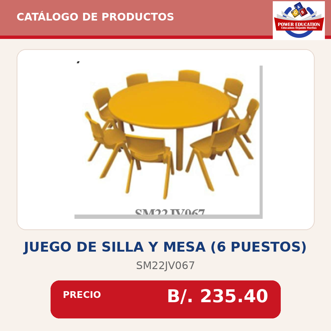 Juego de silla y mesa (6 puestos) SM22JV067