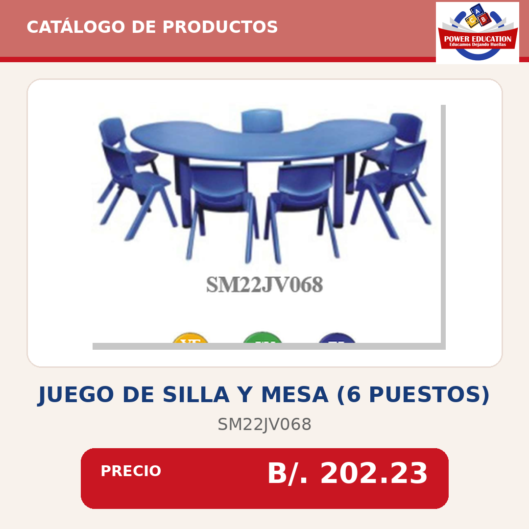 Juego de silla y mesa (6 puestos) SM22JV068