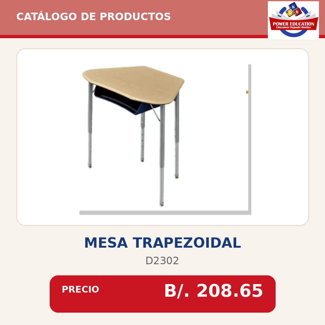 Mesa trapezoidal D2302