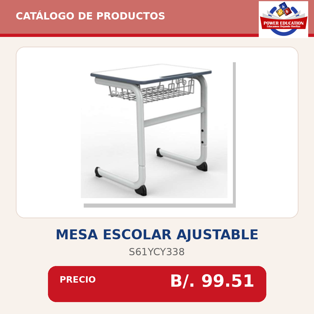 Mesa escolar ajustable S61YCY338