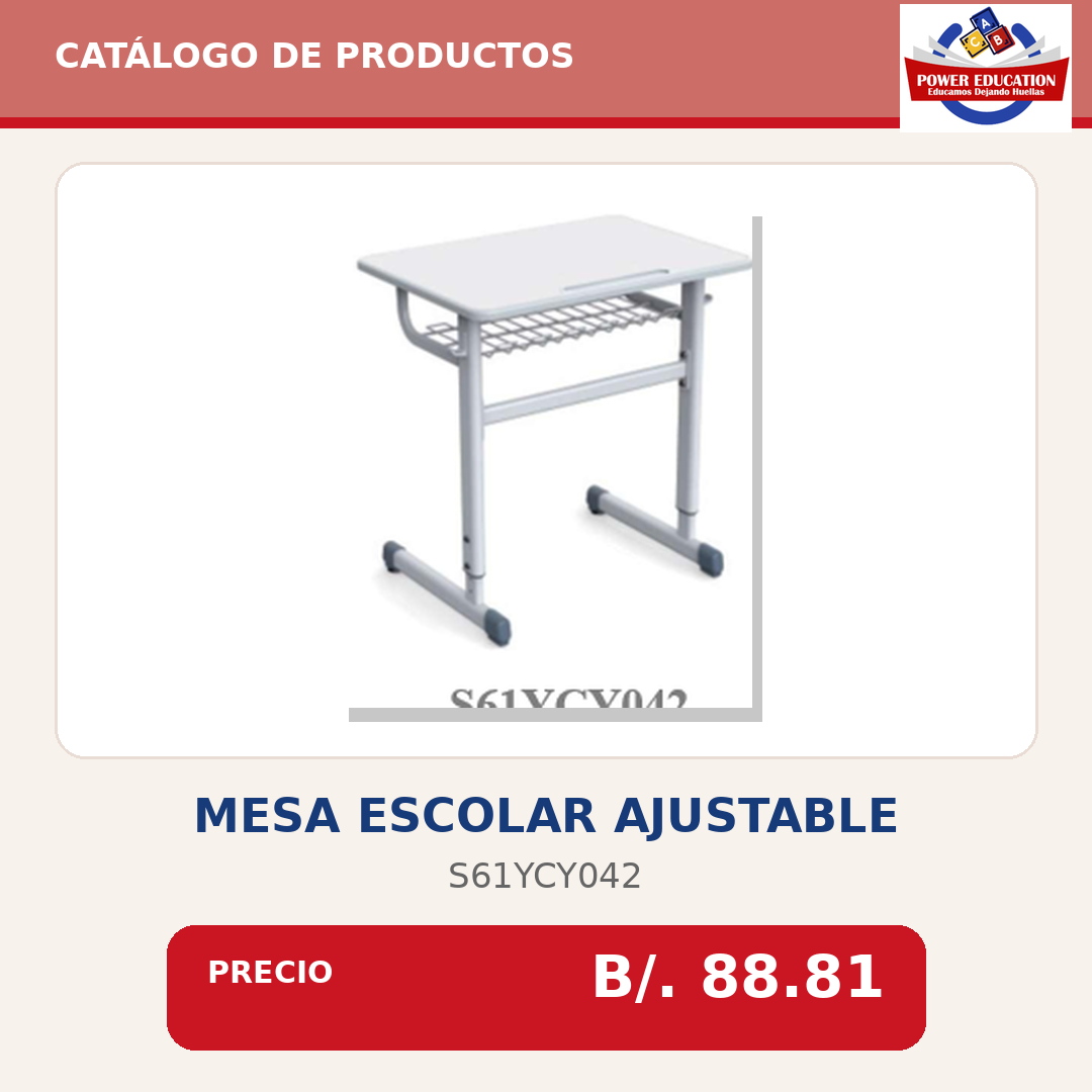 Mesa escolar ajustable S61YCY042