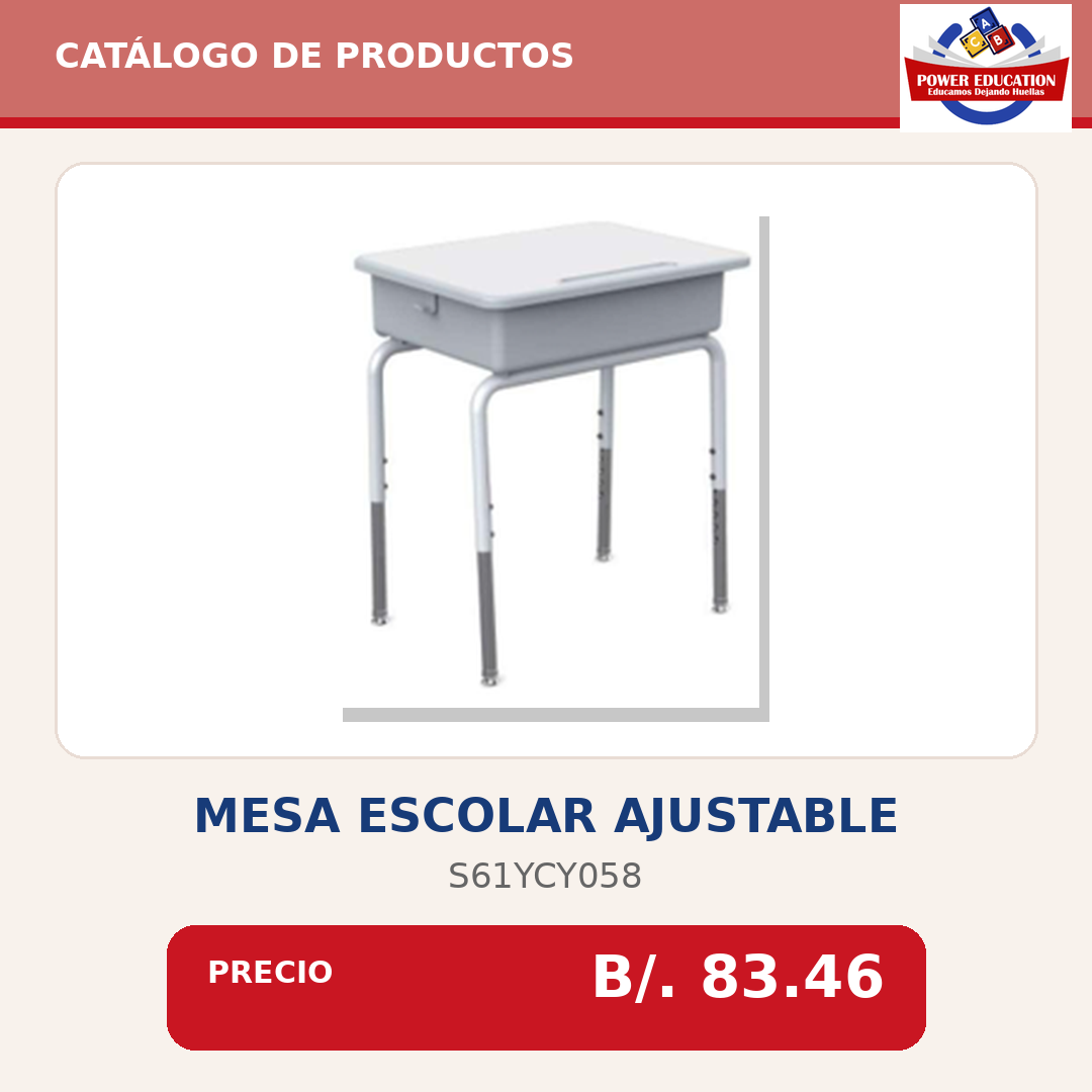 Mesa escolar ajustable S61YCY058