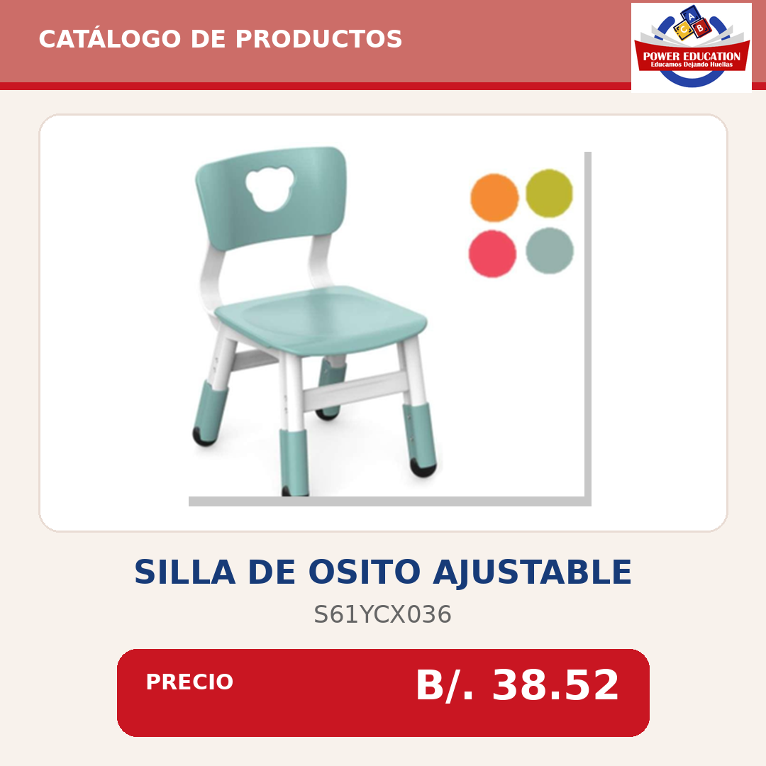 Silla de osito ajustable S61YCX036